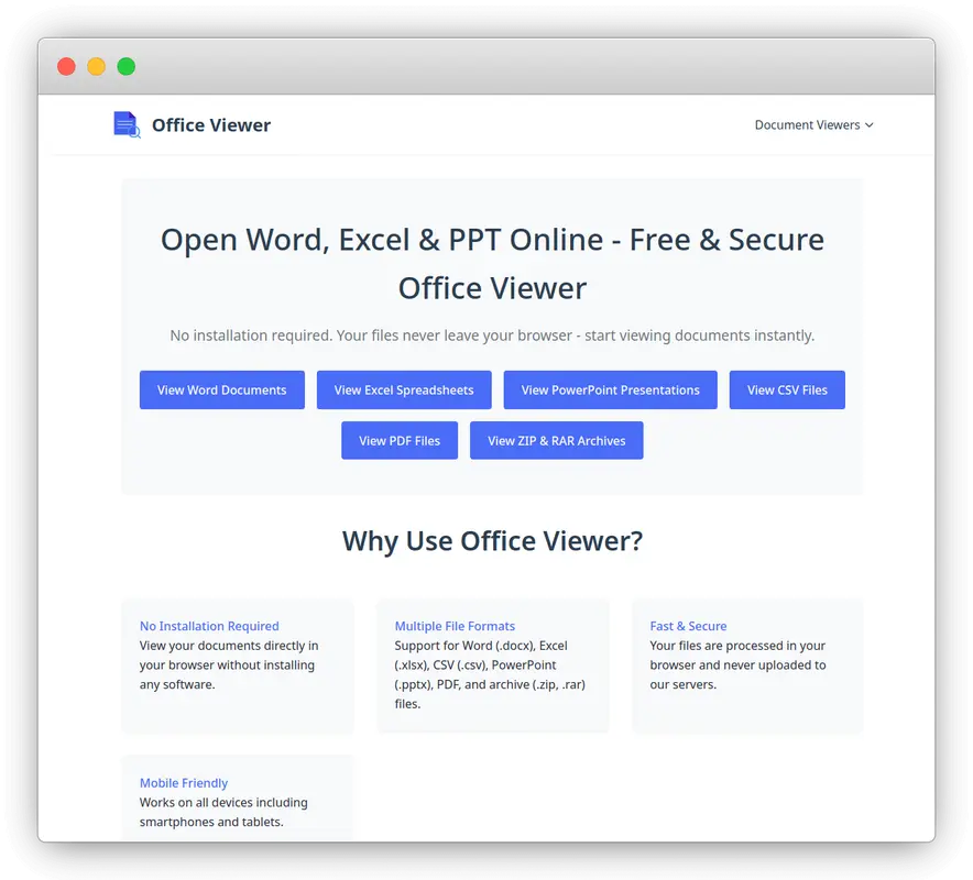 免费在线Office文档查看器